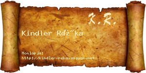 Kindler Réka névjegykártya